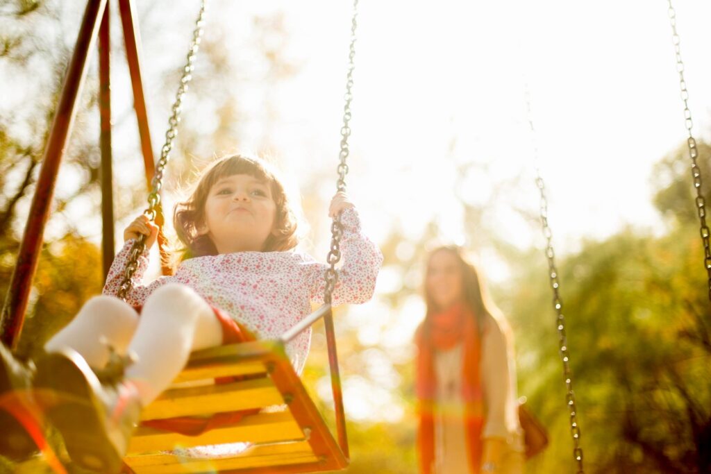 child on a swing